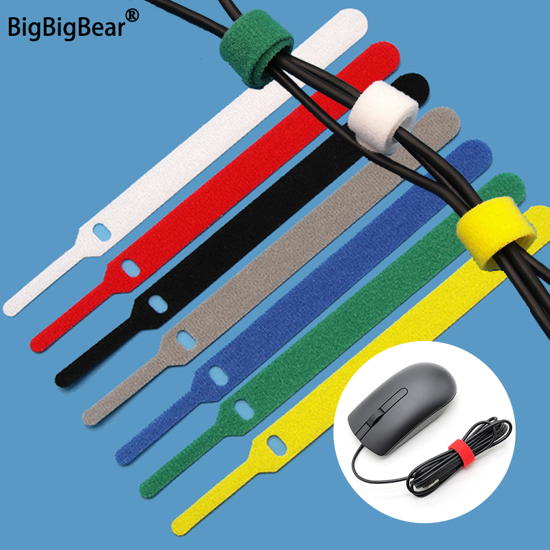 Cable Velcro Strap - 10~1000pcs 7colors Nylon Cable Tie Hook