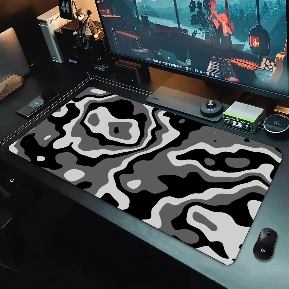 Desk Mat Grey White Topographi - đánh giá và giá Work Desk Home Setup