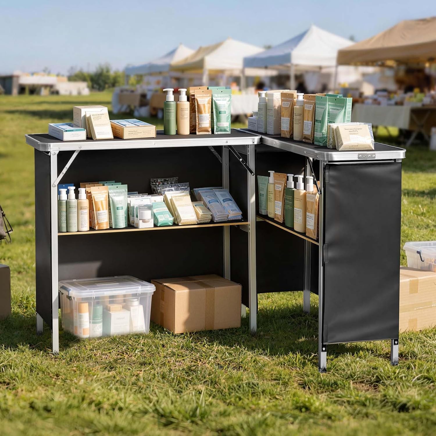 Portable Folding Bar Table Set - đánh giá và giá Desk Setup Black