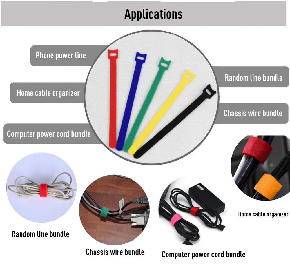 Bộ 50 12*200Mm T-Loại Khóa Dán - đánh giá và giá Cable Velcro Strap