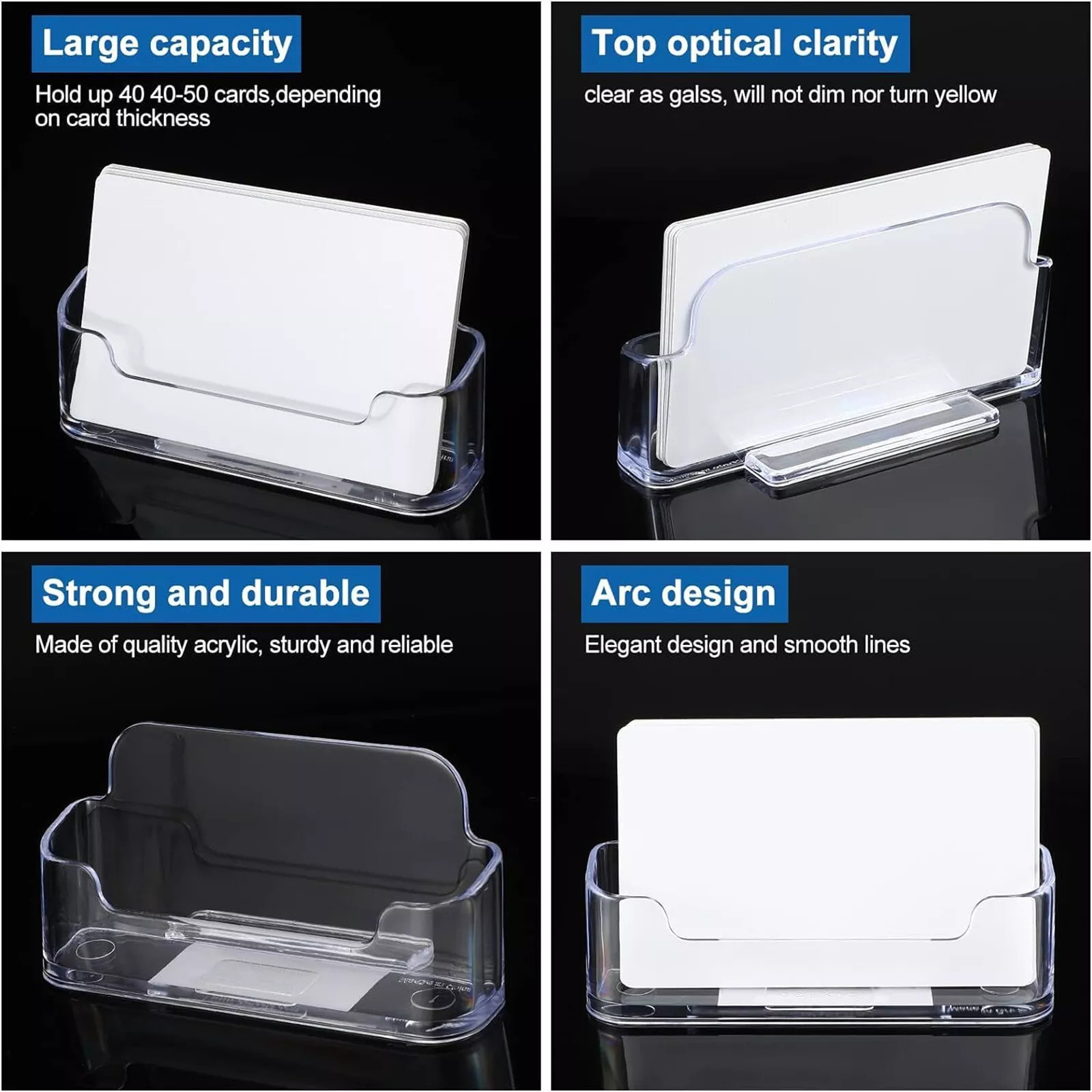 2pcs Clear Acrylic Business Ca - đánh giá và giá Desk Setup Essentials