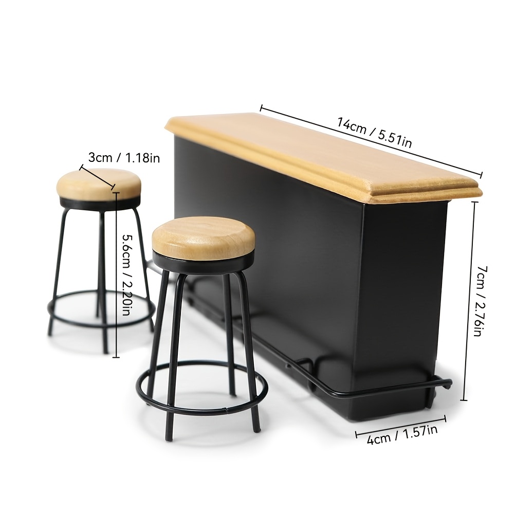 3Pcs 1:12 Dollhouse Mini Bar T - đánh giá và giá Desk Setup Black