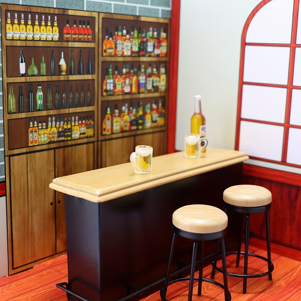 3Pcs 1:12 Dollhouse Mini Bar T - đánh giá và giá Desk Setup Black