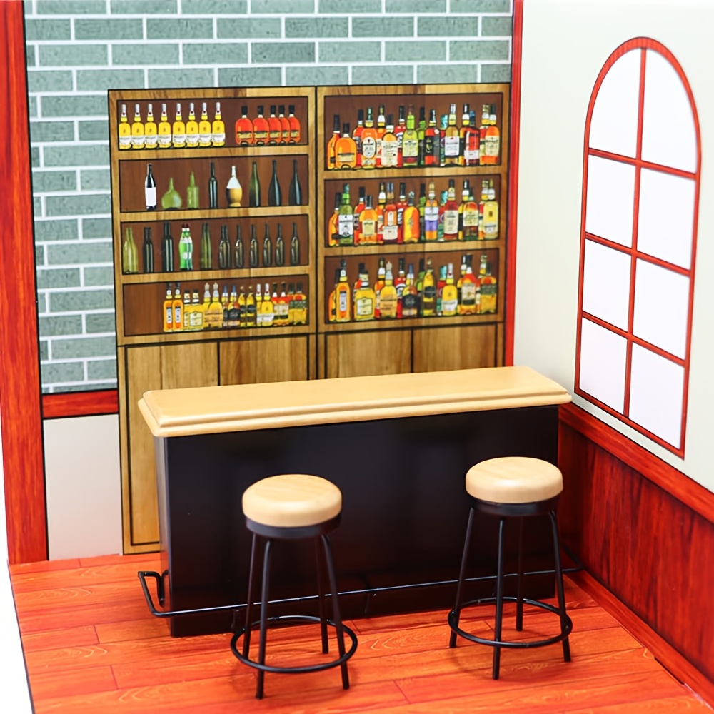 3Pcs 1:12 Dollhouse Mini Bar T - đánh giá và giá Desk Setup Black
