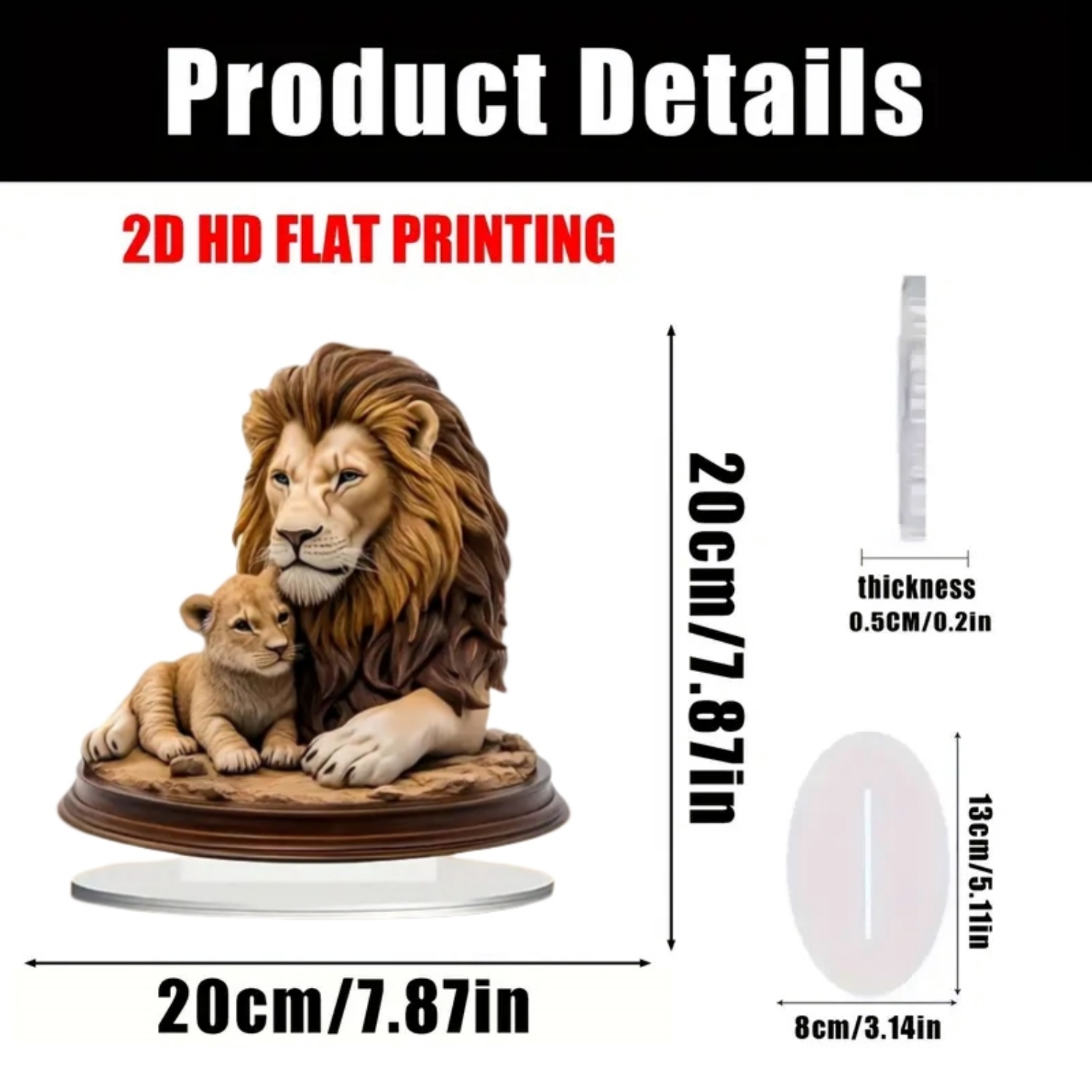 Male Lion Statue,2D Flat Anima - đánh giá và giá Desk Setup Equipment