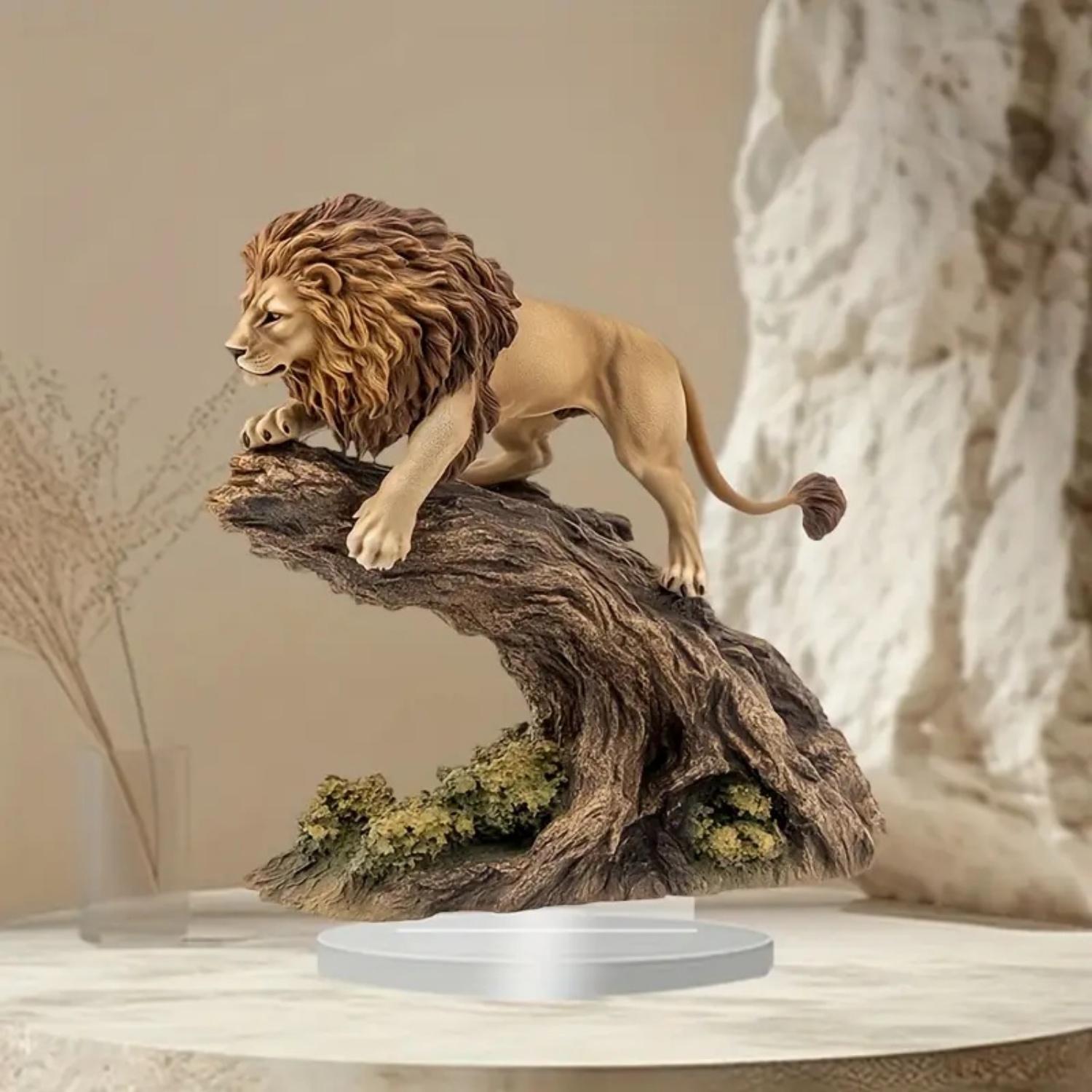 Male Lion Statue,2D Flat Anima - đánh giá và giá Desk Setup Equipment