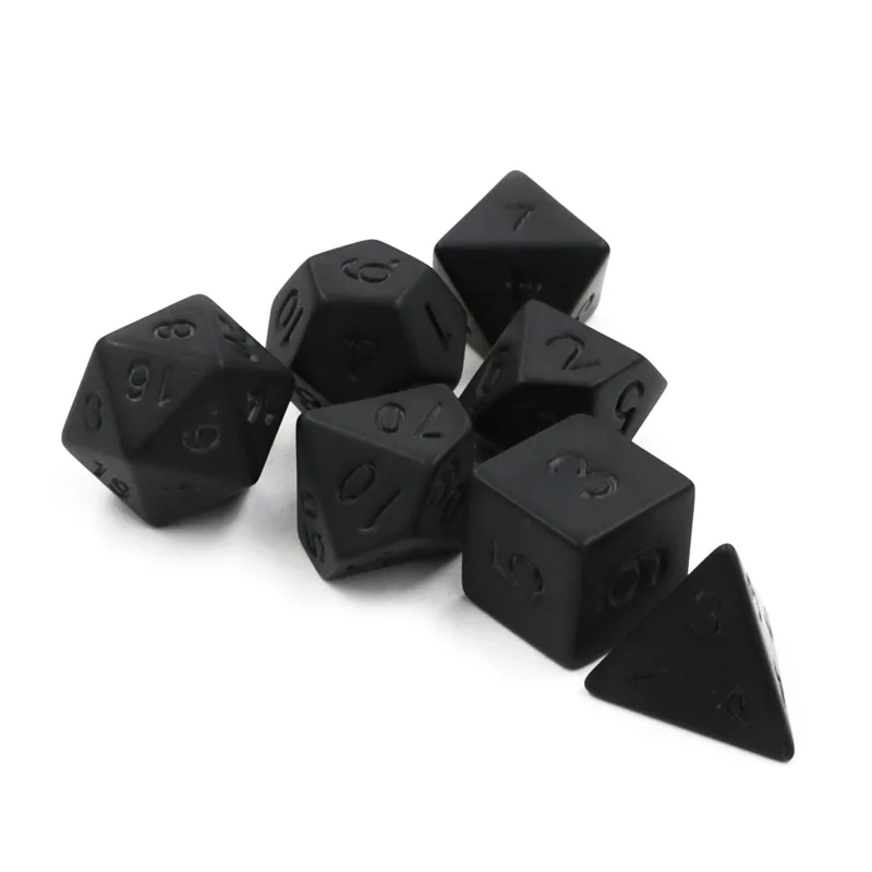 7pcs/lot Matte Black Dice Set  - đánh giá và giá Desk Setup Black