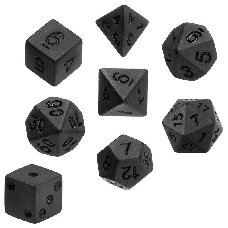 7pcs/lot Matte Black Dice Set  - đánh giá và giá Desk Setup Black