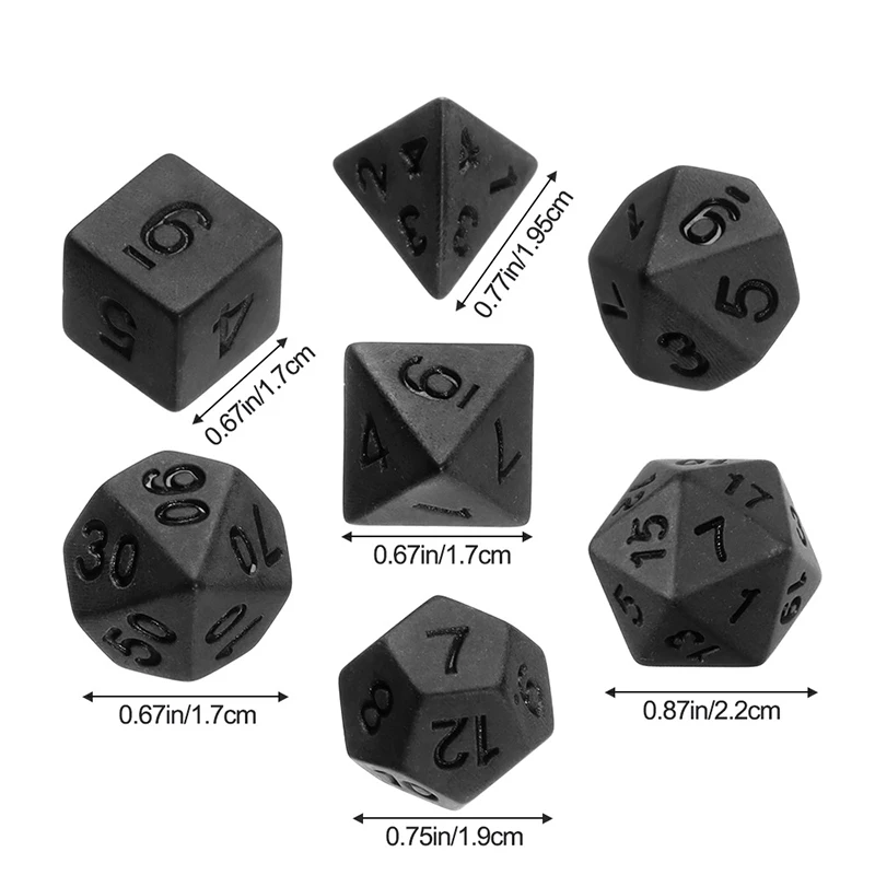7pcs/lot Matte Black Dice Set  - đánh giá và giá Desk Setup Black
