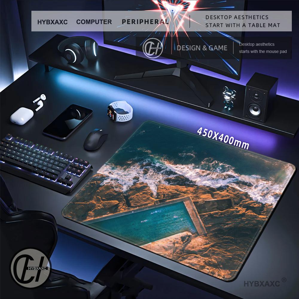HYBXAXC MAerial Ocean Wave Mou - đánh giá và giá Work Desk Home Setup