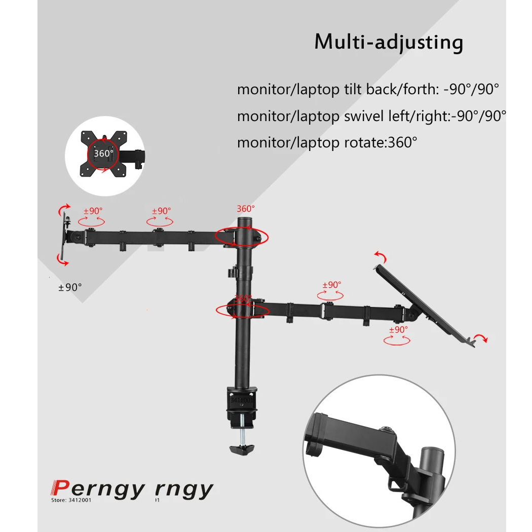 DL-MD30LP 400MM Height Adjusta - đánh giá và giá Desk Setup Monitor Arm