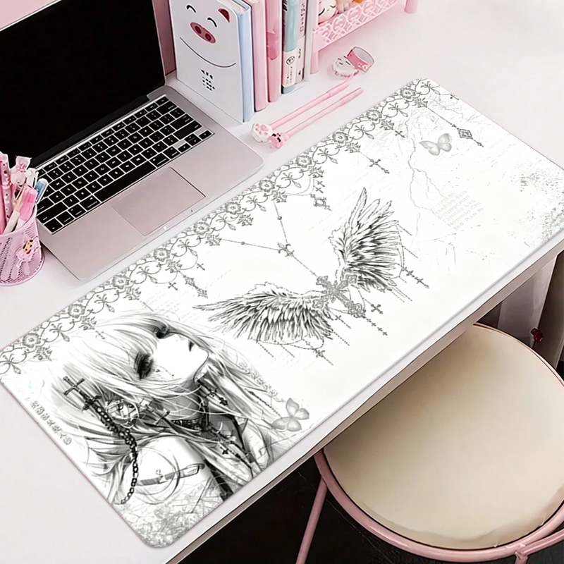 Leather Mousepad Black White A - đánh giá và giá Desk Setup Black