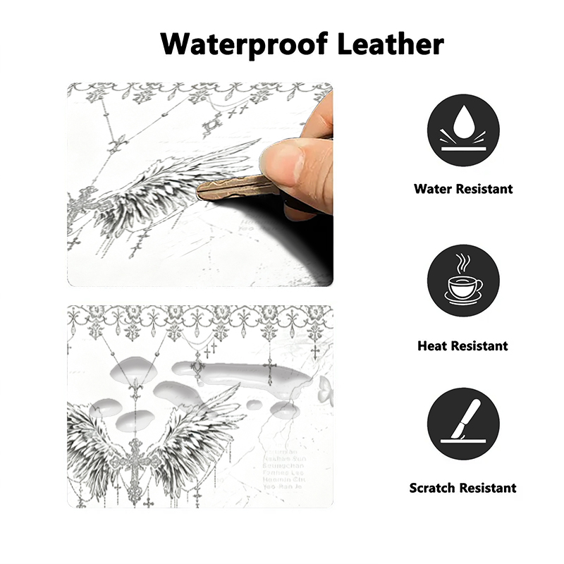 Leather Mousepad Black White A - đánh giá và giá Desk Setup Black