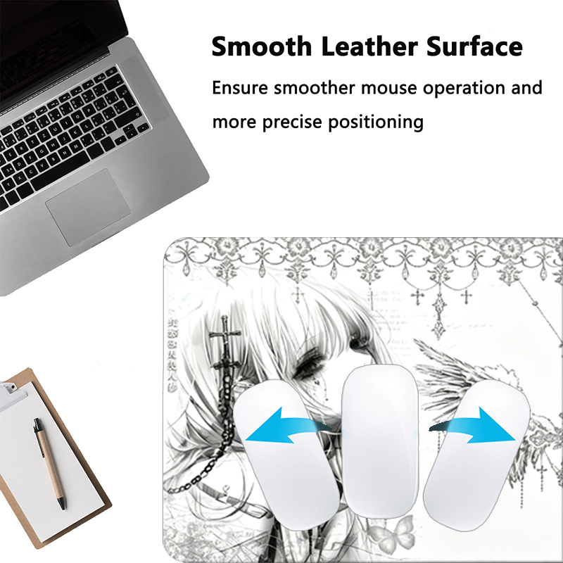 Leather Mousepad Black White A - đánh giá và giá Desk Setup Black