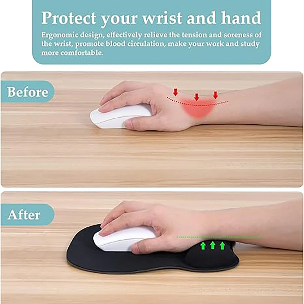 Mouse Pad with Wrist Support,  - đánh giá và giá Desk Setup Black