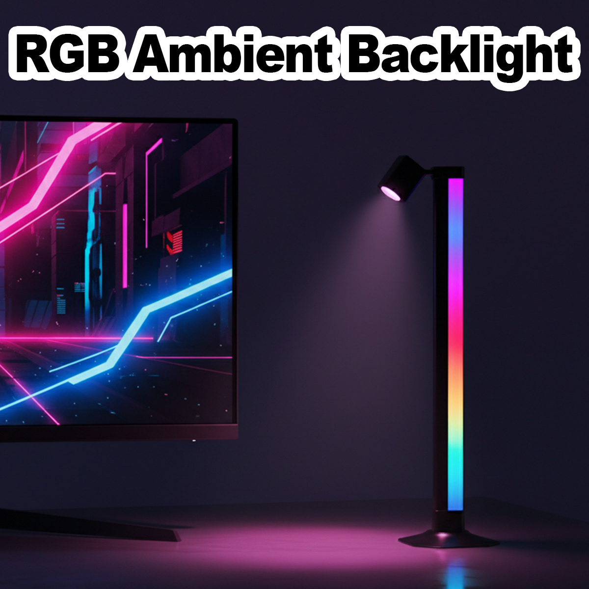 Smart Light Bar LED RGB Music  - đánh giá và giá Desk Setup Black