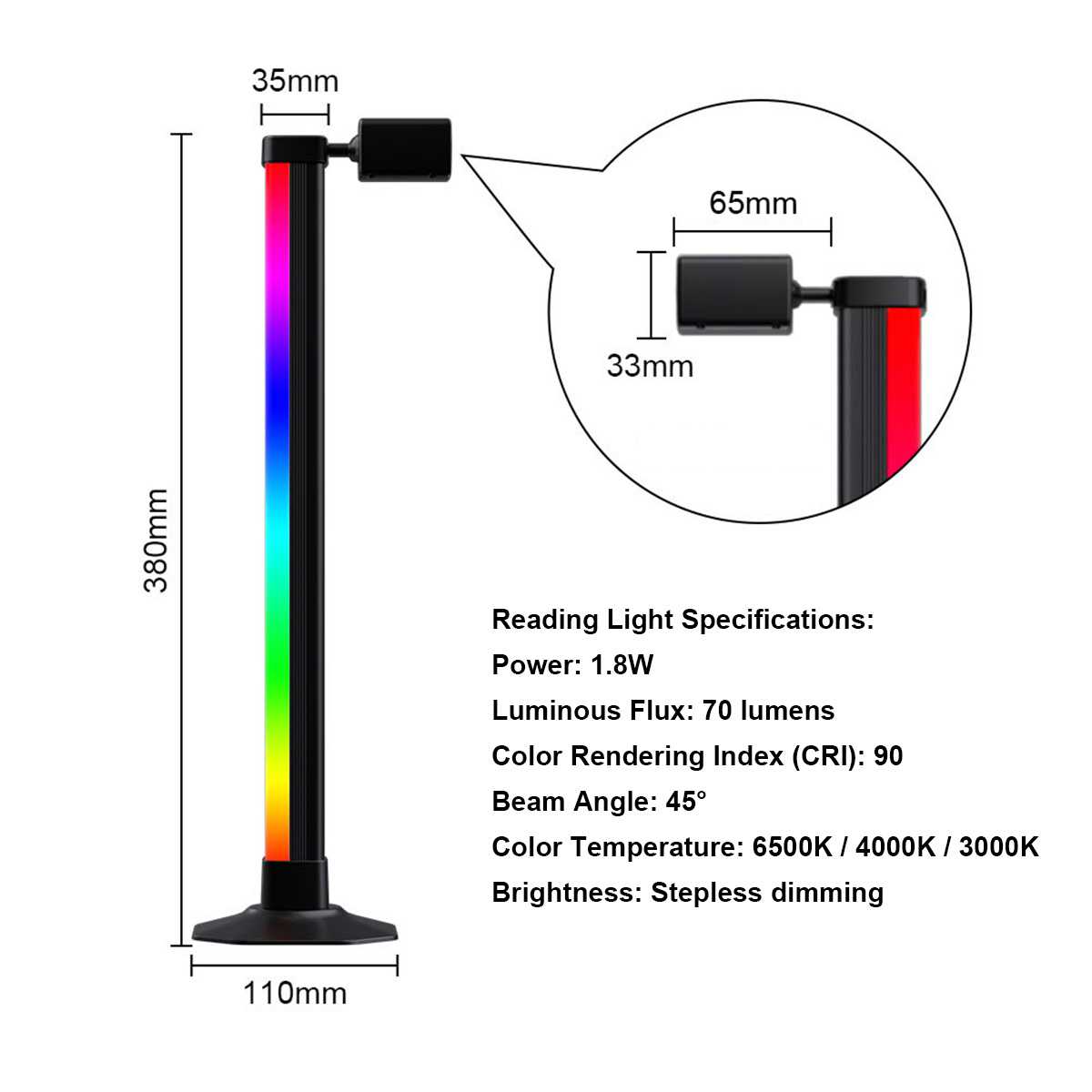 Smart Light Bar LED RGB Music  - đánh giá và giá Desk Setup Black