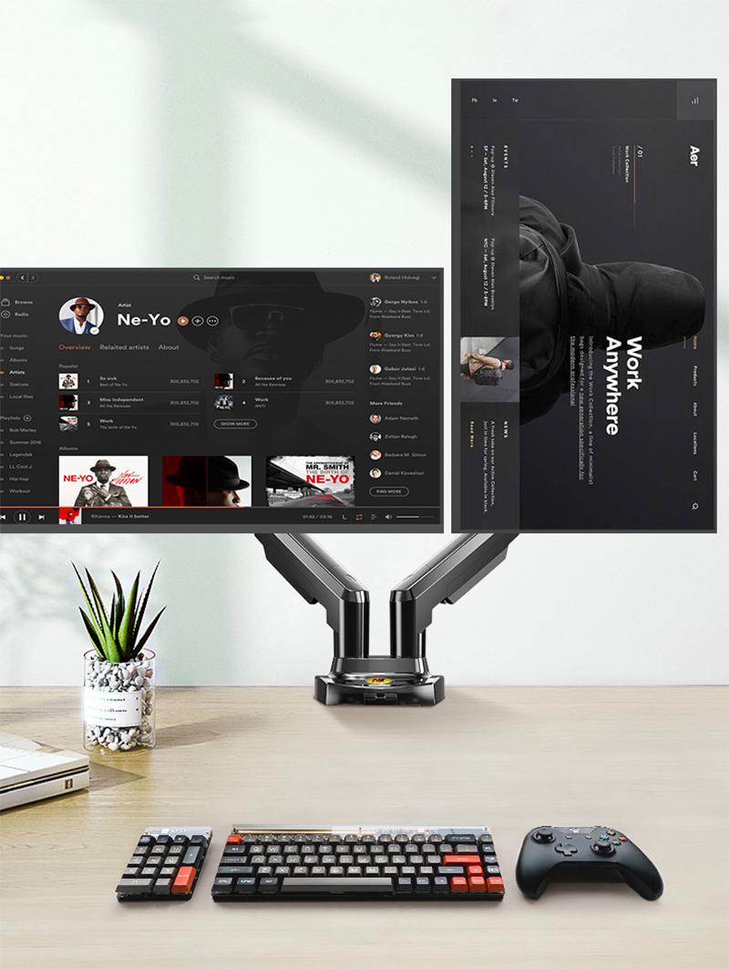 2021 Mới NB F160 Khí Mùa Xuân  - đánh giá và giá Desk Setup Monitor Arm
